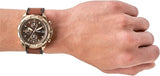 Fossil Bronson Chronograph Brown Dial Brown Leather Strap Watch for Men - FS5857 Authentic Buy Shop Now