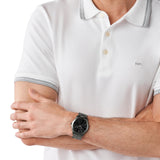 Michael Kors Slim Runway Quartz Black Dial Grey Steel Strap Watch For Men - MK1044 Authentic Buy Shop Now