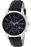 Hugo Boss Jet Black Dial Black Leather Strap Watch for Men - 1513279 Authentic Buy Shop Now