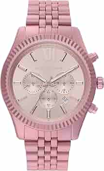 Michael Kors Lexington Chronograph Pink Dial Pink Steel Strap Watch for Women - MK8792 Authentic Buy Shop Now