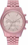 Michael Kors Lexington Chronograph Pink Dial Pink Steel Strap Watch for Women - MK8792 Authentic Buy Shop Now