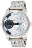 Diesel Mini Daddy Dual Time Silver Dial Stainless Steel Watch For Men - DZ7305 Authentic Buy Shop Now