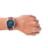 Fossil Townsman Chronograph Blue Dial Brown Leather Strap Watch for Men - FS5279 Authentic Buy Shop Now