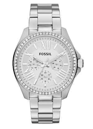 Fossil Cecile Chronograph Silver Dial Silver Steel Strap Watch for Women - AM4481 Authentic Buy Shop Now