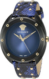 Versace Shadov Quartz Black Dial Blue Leather Strap Watch for Men - VEBM00418 Authentic Buy Shop Now