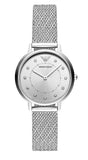 Emporio Armani Kappa Silver Dial Silver Mesh Bracelet Watch For Women - AR11128 Authentic Buy Shop Now