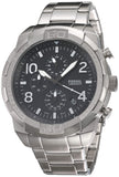 Fossil Bronson Chronograph Black Dial Silver Steel Strap Watch for Men - FS5710 Authentic Buy Shop Now