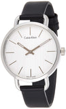 Calvin Klein Even Silver Black Leather Strap Watch for Women - K7B231C6 Authentic Buy Shop Now
