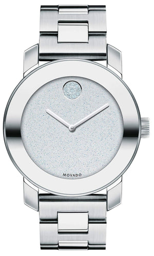 Movado Bold Crystal Dot Silver Dial Silver Steel Strap Watch For Women - 3600334 Authentic Buy Shop Now