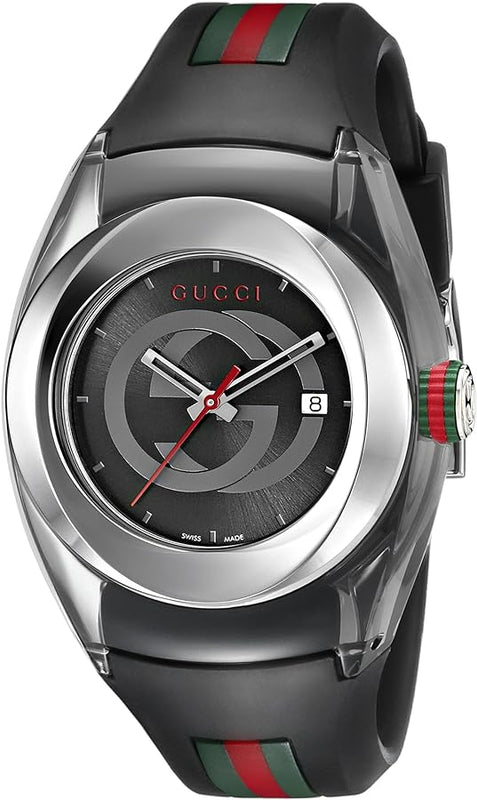 Gucci Sync Quartz Black Dial Black Rubber Strap Watch For Men - YA137301 Authentic Buy Shop Now