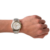 Fossil Dean Chronograph White Dial Silver Steel Strap Watch for Men - FS4795 Authentic Buy Shop Now