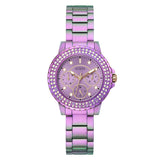 Guess Crown Jewel Diamonds Purple Dial Purple Steel Strap Watch for Women - GW0410L4 Authentic Buy Shop Now