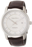 Calvin Klein Infinity Silver Dial Brown Leather Strap Watch for Men - K5S341G6 Authentic Buy Shop Now