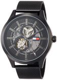 Tommy Hilfiger Spencer Skeleton Black Dial Black Mesh Bracelet Watch for Men - 1791644 Authentic Buy Shop Now
