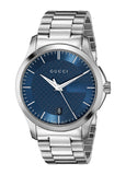 Gucci G Timeless Blue Dial Silver Steel Strap Watch For Men - YA126440 Authentic Buy Shop Now