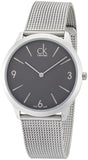 Calvin Klein Minimal Grey Dial Silver Mesh Bracelet Watch for Men - K3M51154 Authentic Buy Shop Now