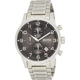 Hugo Boss Aeroliner Black Dial Silver Steel Strap Watch for Men - 1513181 Authentic Buy Shop Now