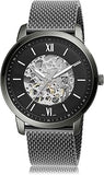 Fossil Neutra Automatic Skeleton Black Dial Grey Mesh Strap Watch for Men - ME3185 Authentic Buy Shop Now