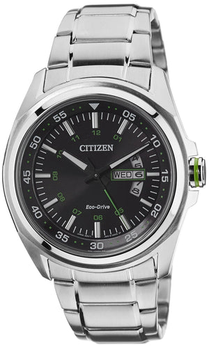 Citizen Eco Drive Urban Black Dial Silver Stainless Steel Watch For Men - AW0020-59EB Authentic Buy Shop Now