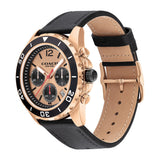 Coach Kent Chronograph Rose Gold Dial Black Leather Strap Watch for Men - 14602559 Authentic Buy Shop Now