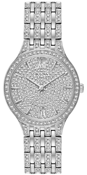 Bulova Crystal Collection Silver Dial Silver Steel Strap Watch for Women - 96L243 Authentic Buy Shop Now