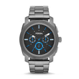 Fossil Machine Chronograph Brown Dial Grey Steel Strap Watch for Men - FS4931 Authentic Buy Shop Now