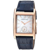 Movado Heritage Mother of Pearl White Dial Blue Leather Strap Watch For Women - 3650052 Authentic Buy Shop Now