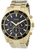 Guess Chaser Chronograph Black Dial Gold Steel Strap Watch for Men - W0170G2 Authentic Buy Shop Now