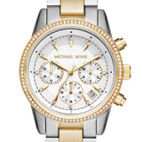 Michael Kors Ritz White Dial Two Tone Steel Strap Watch for Women - MK6474 Authentic Buy Shop Now