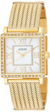 Guess White Dial Gold Mesh Bracelet Watch For Women - W0826L2 Authentic Buy Shop Now