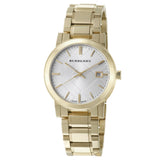 Burberry The City Silver Dial Gold Steel Strap Unisex Watch - BU9003 Authentic Buy Shop Now