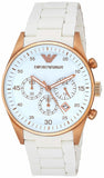 Emporio Armani Sportivo White Dial White Rubber Strap Watch For Men - AR5919 Authentic Buy Shop Now