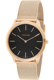 Calvin Klein Minimal Black Dial Rose Gold Mesh Bracelet Watch for Men - K3M22621 Authentic Buy Shop Now