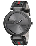 Gucci Interlocking G XL Black Dial Red & Green Leather Strap Watch For Men - YA133206 Authentic Buy Shop Now