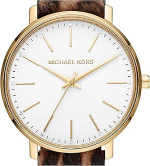 Michael Kors Pyper Three-Hand White Dial Cheetah Print Leather Strap Watch for Women - MK4751 Authentic Buy Shop Now
