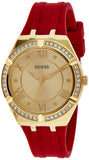 Guess Cosmo Diamonds Gold Dial Red Rubber Strap Watch for Women - GW0034L6 Authentic Buy Shop Now
