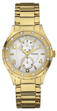 Guess Siren Diamonds Silver Dial Gold Steel Strap Watch for Women - W0442L2 Authentic Buy Shop Now