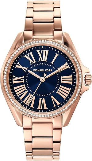 Michael Kors Kacie Three Hand Black Dial Rose Gold Steel Strap Watch for Women - MK6930 Authentic Buy Shop Now