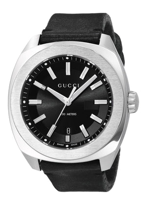 Gucci GG2570 Black Dial Black Leather 44mm Watch For Men - YA142208 Authentic Buy Shop Now