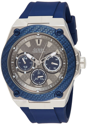 Guess Legacy Grey Dial Blue Silicone Strap Watch For Men - W1049G1 Authentic Buy Shop Now