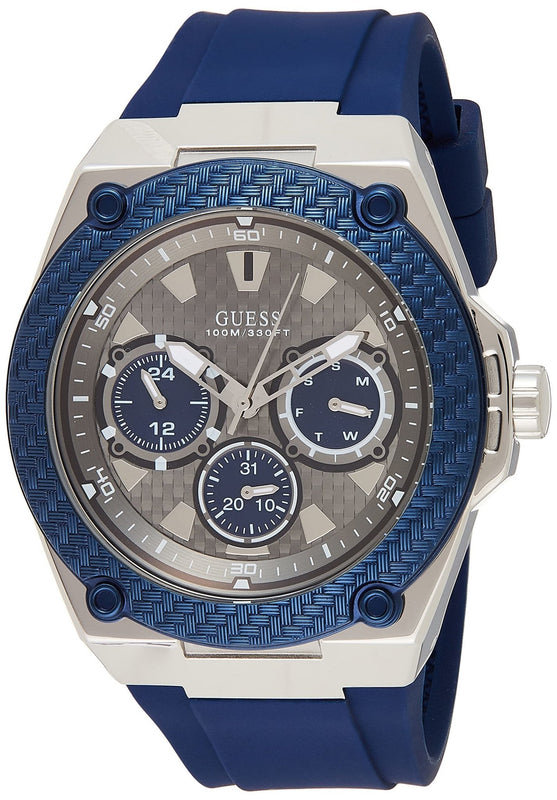 Guess Legacy Grey Dial Blue Silicone Strap Watch For Men - W1049G1 Authentic Buy Shop Now