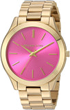 Michael Kors Slim Runway Pink Dial Rose Gold Steel Strap Watch for Women - MK3264 Authentic Buy Shop Now
