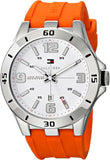 Tommy Hilfiger Analog White Dial Orange Rubber Strap Watch for Men - 1791063 Authentic Buy Shop Now
