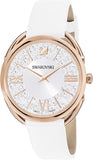 Swarovski Crystalline Glam Silver Dial White Leather Strap Watch for Women - 5452459 Authentic Buy Shop Now