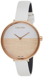 Calvin Klein Rise White Dial White Leather Strap Watch for Women - K7A236LH Authentic Buy Shop Now