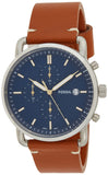 Fossil The Commuter Blue Dial Brown Leather Strap Watch for Men - FS5401 Authentic Buy Shop Now