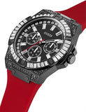 Guess Mainline Multifunction Crystals Black Dial Red Silicone Strap Watch For Men - GW0208G6 Authentic Buy Shop Now