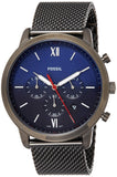 Fossil Neutra Chronograph Blue Dial Silver Mesh Bracelet Watch for Men - FS5383 Authentic Buy Shop Now