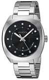 Gucci GG2570 Diamonds Black Dial Silver Steel Strap Watch For Women - YA142404 Authentic Buy Shop Now