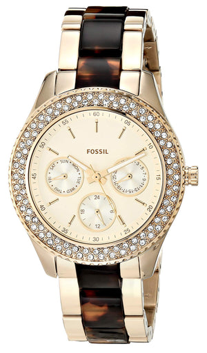 Fossil Stella Multifunction Gold Dial Two Tone Steel Strap Watch for Women - ES4756 Authentic Buy Shop Now